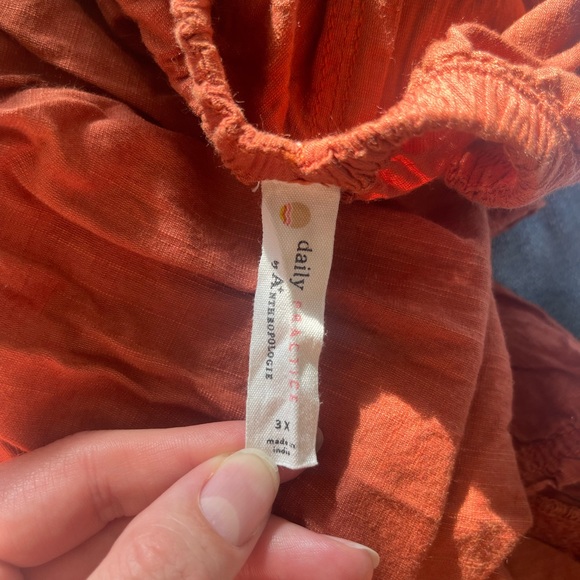 Daily Practice Mollie tunic swing tie-back dress in rust 3X - Picture 9 of 9